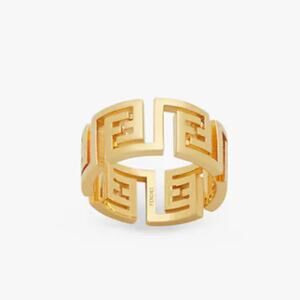 FENDI FF Fendace Gold-Coloured Ring